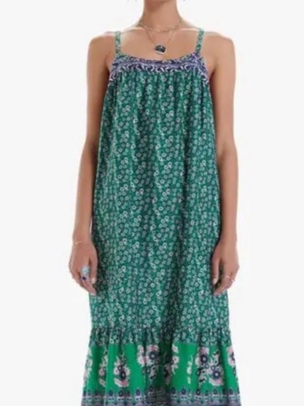 XiRENA Green and Pink Floral Maxi Dress